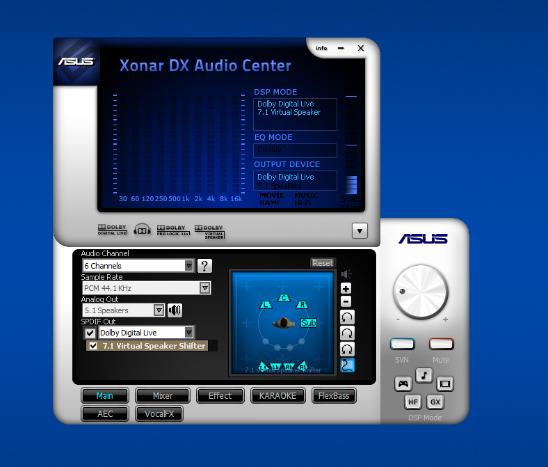 Xonar dg audio center скачать программу