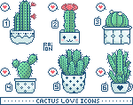 Cactus Love icon set by raionxdesu