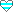 White and Cyan Striped Heart Emote
