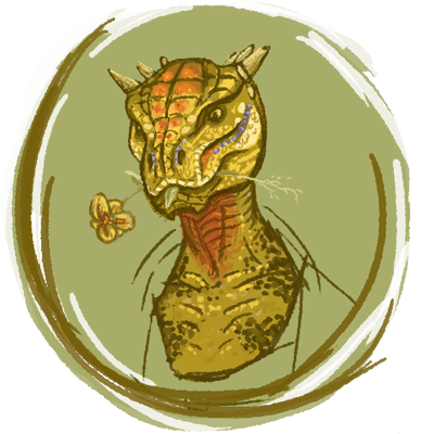 eats_flowers_the_argonian_by_cael_illus-