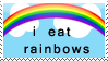 I Eat Rainbows Stamp by bizarrostamps