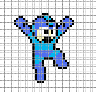mega man pixel art grid