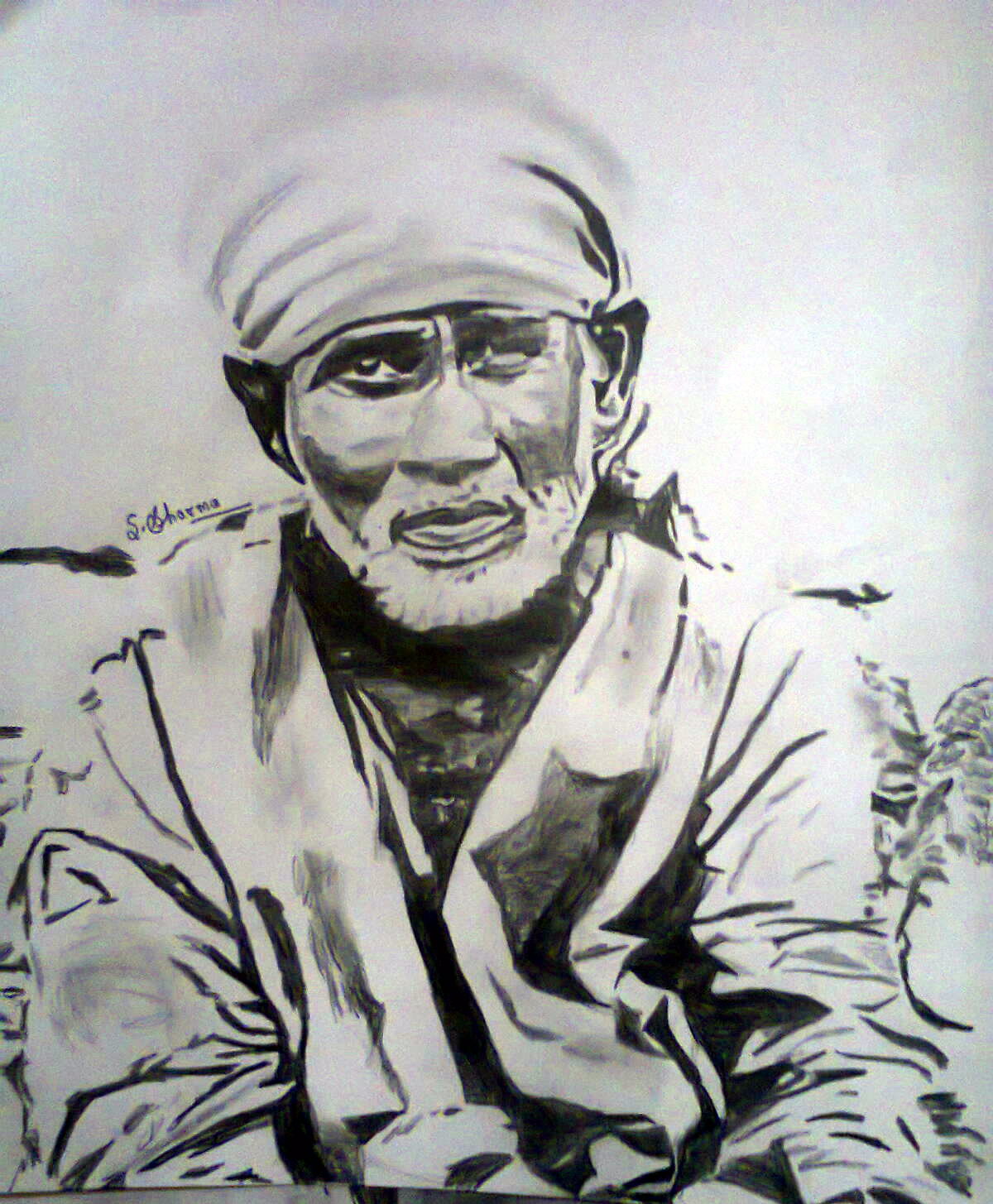 pencil sketch of sai baba by SimpleArtfou on DeviantArt